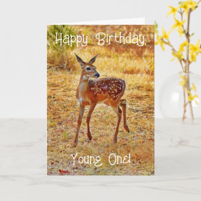 Niedliches Baby Deh Young One Birthday Card Karte (Gelbe Blume)