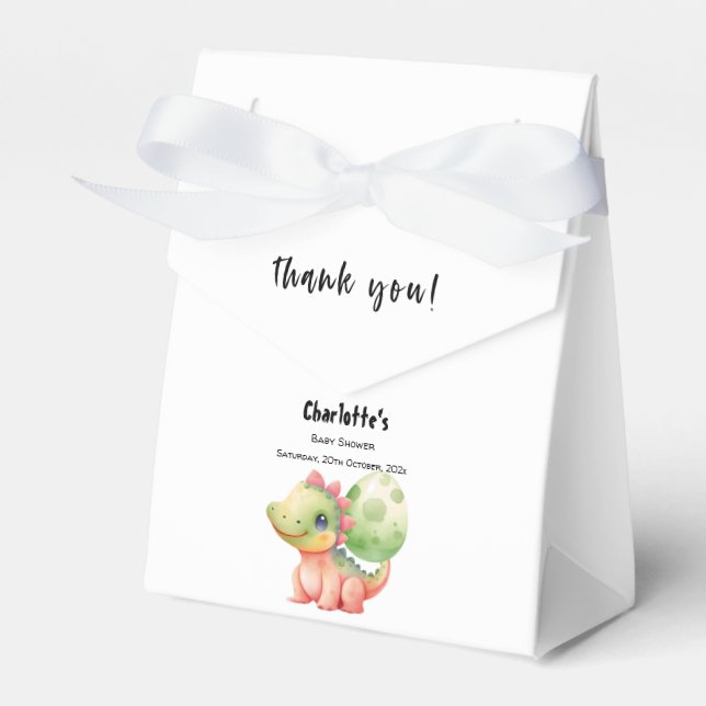 Niedliches Baby Dinosaur Babydusche Geschenkschachtel (Vorderseite)