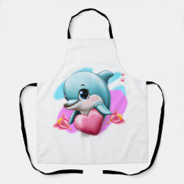 Niedliches Baby-Dolphin mit Valentiner Herz Schürze