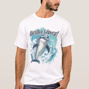 Niedliches Baby Dolphin T - Shirt Design, Retro Oc