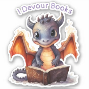 *~* Niedliches Baby Dragon AP88 I DEVOUR Books les Aufkleber