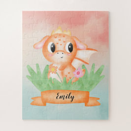 Niedliches Baby Dragon Watercolor Puzzle
