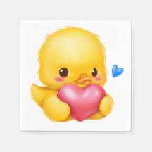 Niedliches Baby-Duckling mit rosafarbenem Valentin