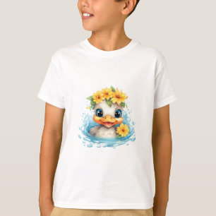 Niedliches Baby Ducklings Spaß Tiere Blume T-Shirt
