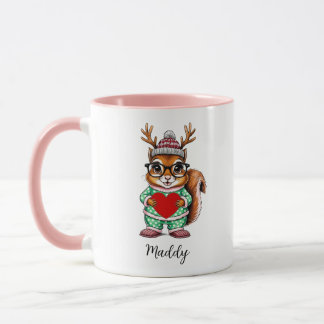 Niedliches Baby Eichhörnchen Personalisierte Weihn Tasse