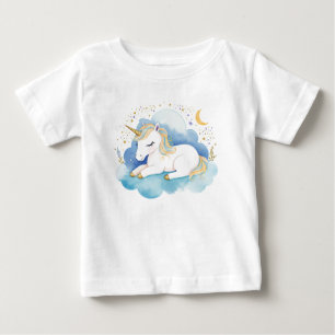 Niedliches Baby-Einhorn auf dem Mond - Baby T-shirt