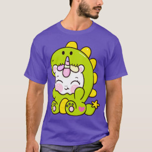 Niedliches Baby Einhorn in Dinosaurier Kostüm Kind T-Shirt