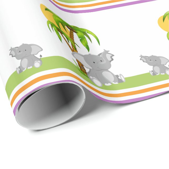 Niedliches Baby-Elefant-Verpackungs-Papier Geschenkpapier (Rolleneckpunkt)