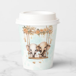 Niedliches Baby Elephant Gender Neutral Twin Baby  Pappbecher