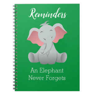 Niedliches Baby Elephant Quote Erinnerung Notebook Notizblock