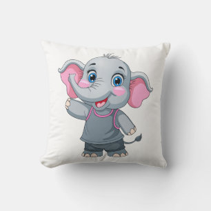 Niedliches Baby Elephant Throw Kissen