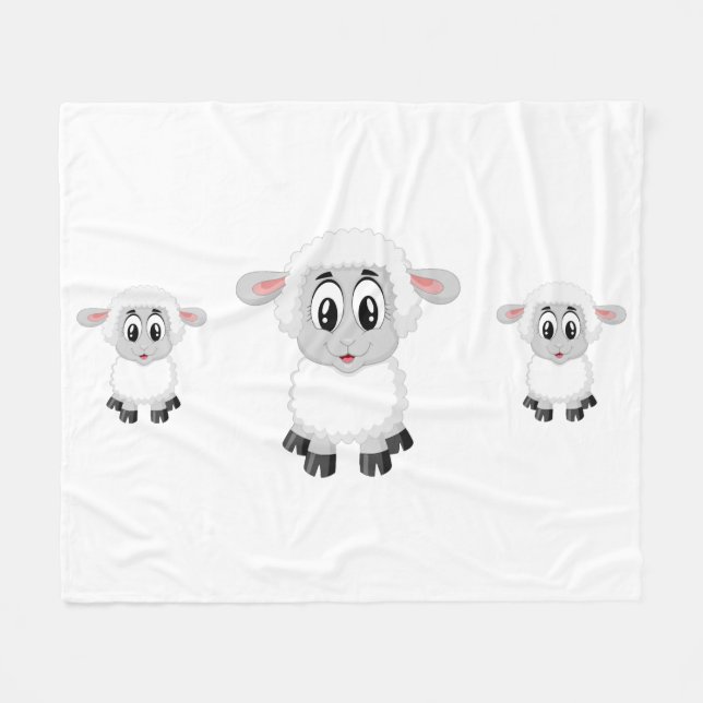 Niedliches Baby-Farm-Lamm Fleecedecke (Vorderseite (Horizontal))