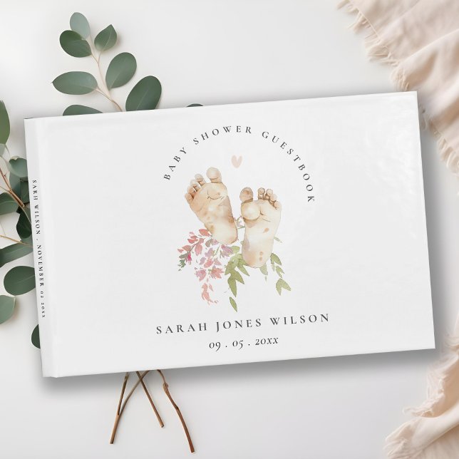 Niedliches Baby Feet Blush Pink Bläschen Girl Baby Gästebuch (Von Creator hochgeladen)