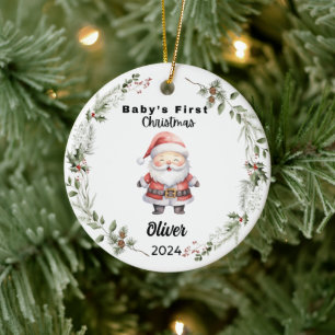 Niedliches Baby First Watercolor Keramik Ornament