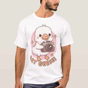Niedliches Baby Gänse mit Camera Say Gänse Funny P T-Shirt