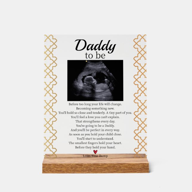 Niedliches Baby Gedicht für Daddy Acrylschild (Vorderseite)