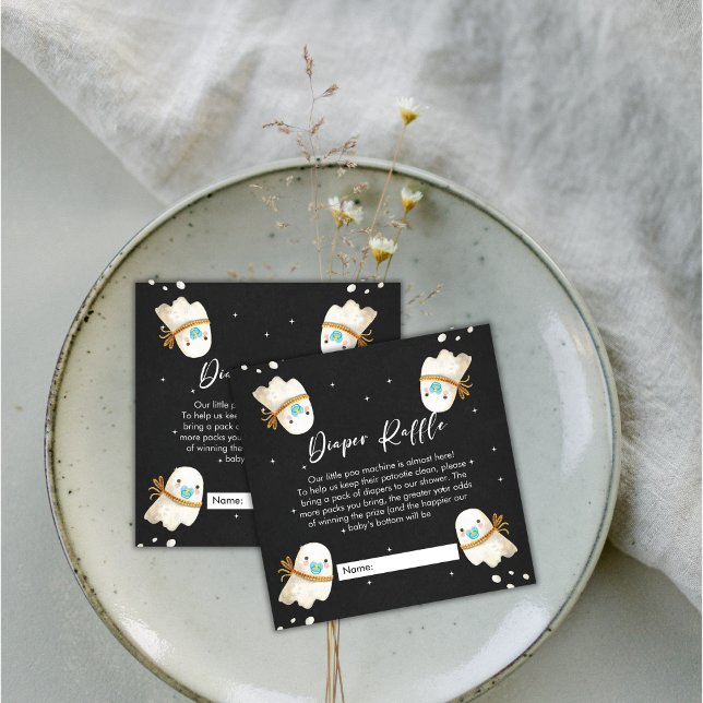 Niedliches Baby Ghost Halloween Herbsttaucher-Raff Begleitkarte (Cute Baby Ghost Halloween Fall Diaper Raffle Enclosure Card)
