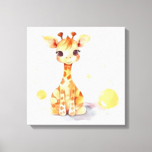 Niedliches Baby Giraffe Gestrickte Canvas Print Leinwanddruck
