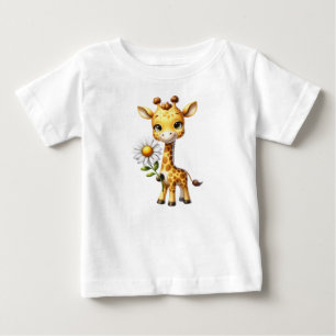 Niedliches Baby Giraffe mit Daisy Blume-88681 T-shirt