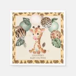 Niedliches Baby Giraffe Safari Animal Print Serviette