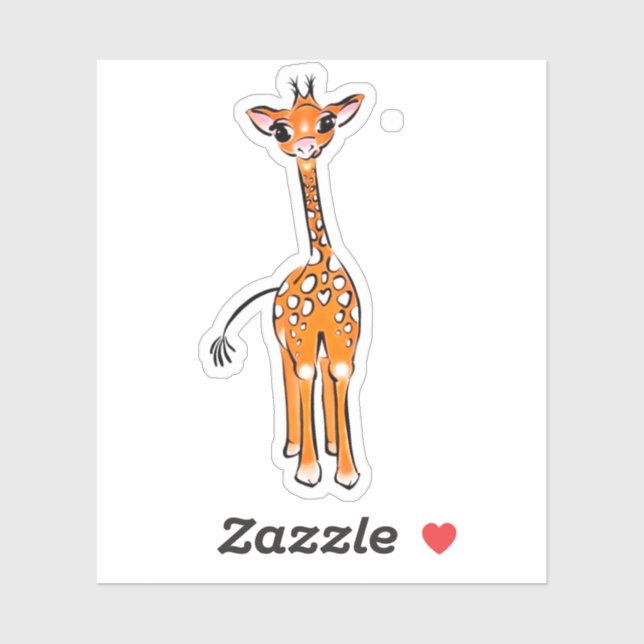 Niedliches Baby Giraffe, Safaritiere Aufkleber (Blatt)