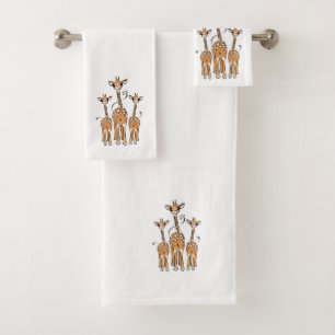 Niedliches Baby Giraffe, Safaritiere Badhandtuch Set