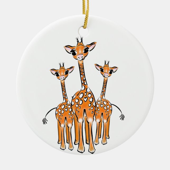 Niedliches Baby Giraffe, Safaritiere Keramik Ornam Keramik Ornament (Vorne)