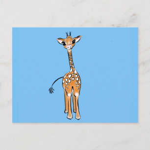 Niedliches Baby Giraffe, Safaritiere Postkarte