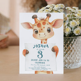 Niedliches Baby Giraffe und Kindergeburtstag-Party Einladung