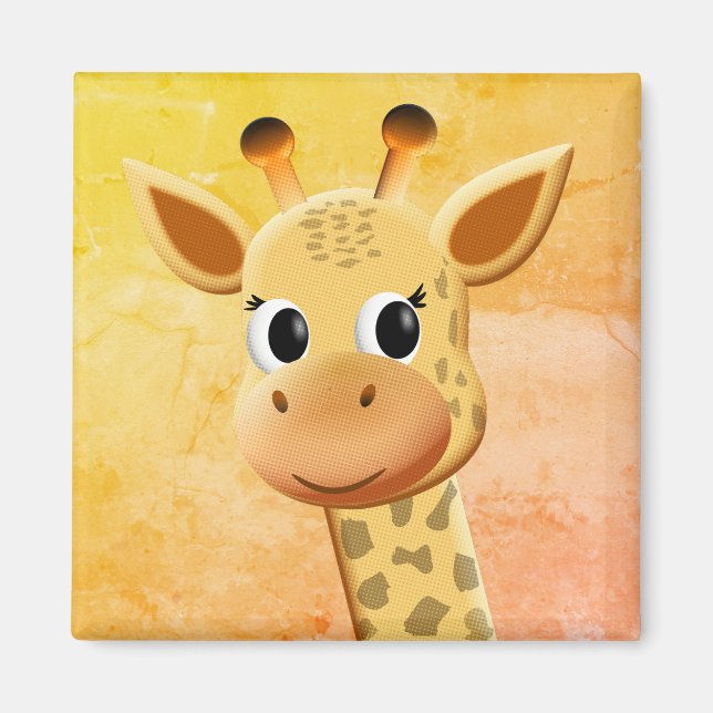 Niedliches Baby Giraffe Zeichnend Magnet (Vorne)