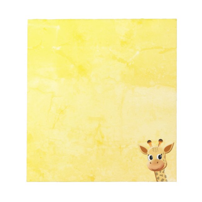 Niedliches Baby Giraffe Zeichnend Notizblock (Vorderseite)