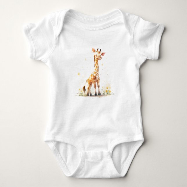 Niedliches Baby Giraffe, Zootiere, Safari-Tiere Strampler (Vorderseite)