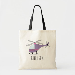 Niedliches Baby Girl Helicopter Aircraft und Name Tragetasche