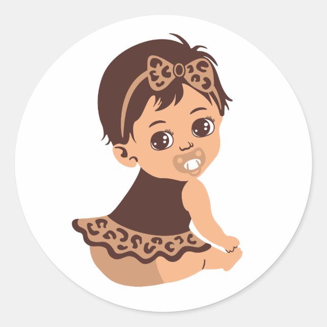 Niedliches Baby Girl im Safari Outfit Sticker (Vorderseite)