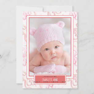 Niedliches Baby Girl Octopus Sea Life Ankündigung