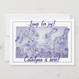 Niedliches Baby Girl oder Boy Bunny Art Personalis Ankündigung