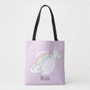 Niedliches Baby Girl Rainbow-Muster mit Name Diape