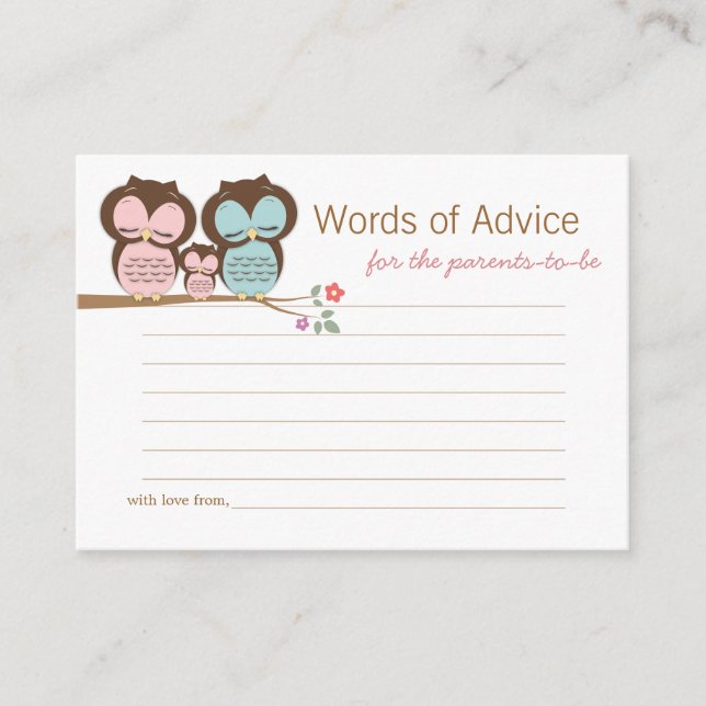 Niedliches Baby-Girl-Ratschlag Beilage Begleitkarte (Vorderseite)