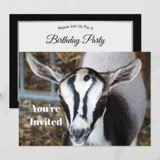 Niedliches Baby Goat Foto Geburtstag Einladung