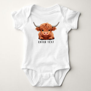 Niedliches Baby Highland Cow Strampler