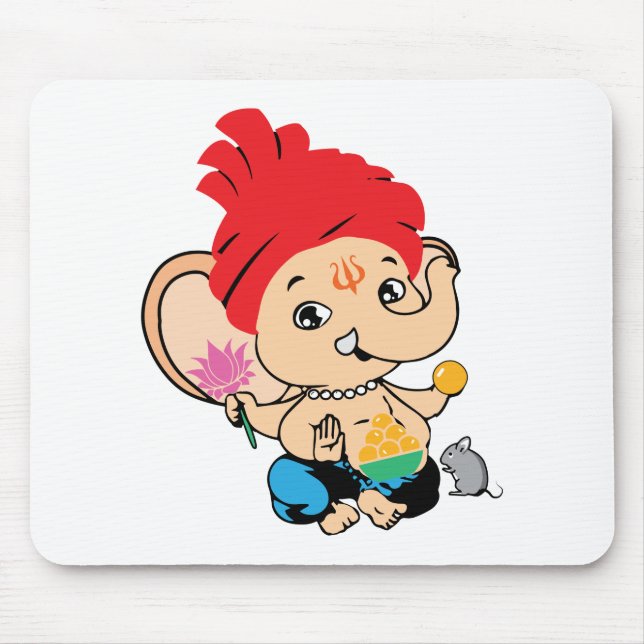 Niedliches Baby-hindischer Gott Bal Ganesh Mousepad (Vorne)