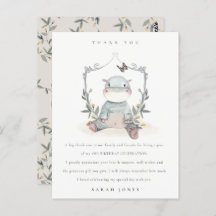 Niedliches Baby Hippo Foliage jedes Alter Geburtst