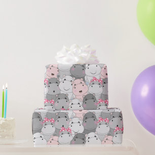 Niedliches Baby Hippos Wrapping Paper Geschenkpapier