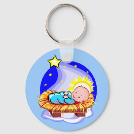 Niedliches Baby Jesus und Star Schlüsselanhänger