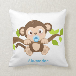 Niedliches Baby-Jungen-Affethrow-Kissen Kissen