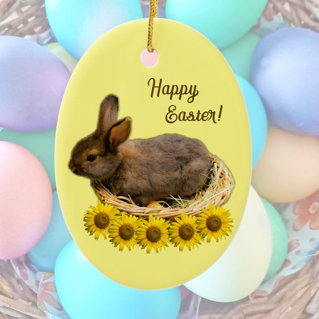 Niedliches Baby-Kaninchen - Osterhasen Keramik Ornament (Von Creator hochgeladen)