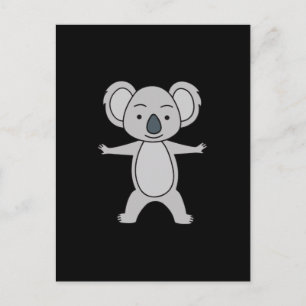 Niedliches Baby Koala mit Lächeln Stehend Postkarte