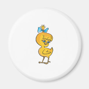 niedliches Baby-Küken mit Bogen Magnet