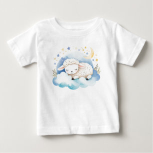 Niedliches Baby Lamb auf dem Mond - T-shirt