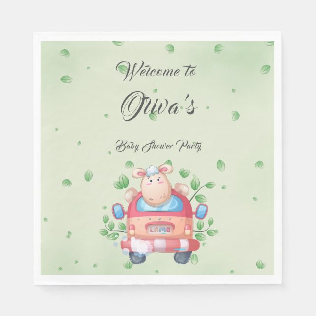 Niedliches Baby Lamb Baby Duschpapier Serviette (Vorderseite)